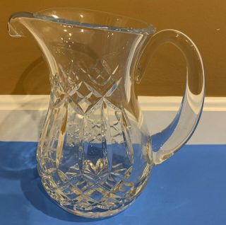 Waterford Crystal Water Pitcher Jug Carafe Signed Large 8.  5” Tall
