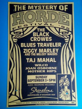 Emek Gan 1995 Horde Festival Poster Black Crowes Morphine Wilco Dave Matthews