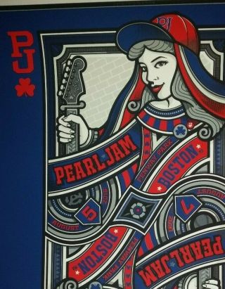 Pearl Jam Poster Fenway Boston 2016 SE Mark5 August 5th &7th 2016 2