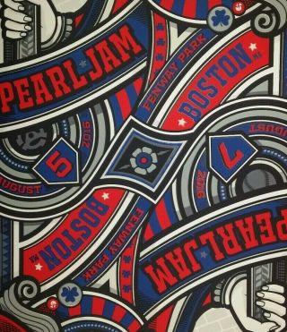 Pearl Jam Poster Fenway Boston 2016 SE Mark5 August 5th &7th 2016 3