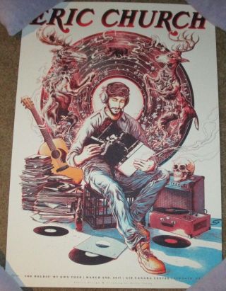 Eric Church Concert Poster Toronto 3 - 2 - 17 2017 Print Miles Tsang
