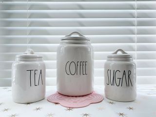 Rae Dunn Coffee Sugar Tea Canister Set Ll Large Letter Vhtf By Magenta