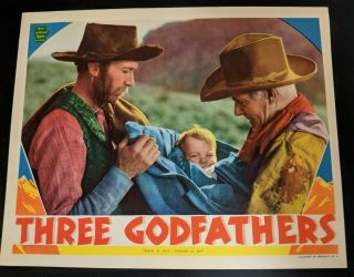 Three Godfathers 1936 Mgm Lobby Card Walter Brennan Very Fine/nm
