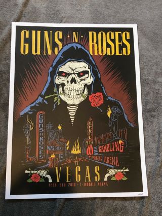 Guns N Roses Lithograph Not In This Lifetime Las Vegas 566/1000 8/9/16
