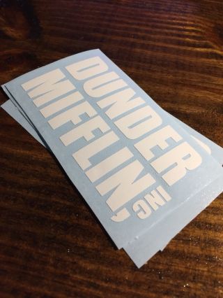 The Office Sticker: Dunder Mifflin Die Cut Decal - White Great For Car Window