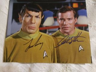 William Shatner And Leonard Nimoy Autographed Picture W/coa