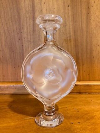 Lalique Crystal France “moulin Rouge” Tall Perfume Bottle W/stopper Rare 11304