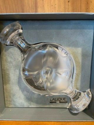 LALIQUE CRYSTAL FRANCE “MOULIN ROUGE” TALL PERFUME BOTTLE W/STOPPER RARE 11304 3