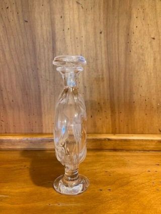 LALIQUE CRYSTAL FRANCE “MOULIN ROUGE” TALL PERFUME BOTTLE W/STOPPER RARE 11304 4