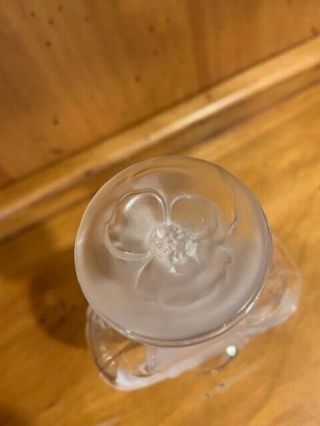 LALIQUE CRYSTAL FRANCE “MOULIN ROUGE” TALL PERFUME BOTTLE W/STOPPER RARE 11304 6