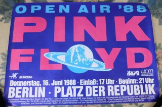 Rare 1988 Pink Floyd Berlin Germany Concert Poster - Great Graphics