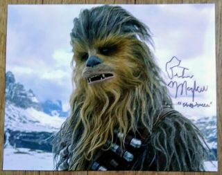 Peter Mayhew " Autographed Hand Signed " Star Wars Chewbacca 8x10 Photo