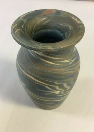 {l - 7} Niloak Mission C.  1925 - Second Mark Pottery Mission Swirl Ware Vase Pot