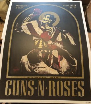 Guns N Roses Philadelphia Concert Poster “not In This Lifetime Tour 45/500