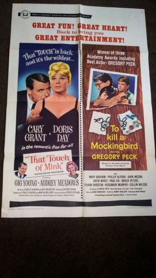 That Touch Of Mink/ To Kill A Mockingbird 1967 One Sheet