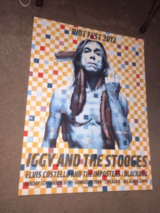 Iggy Pop The Stooges Riot Fest 2012 Poster Fugscreens Punk Rock