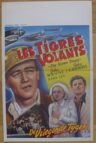 Flying Tigers John Wayne Belgian Movie Poster R50s