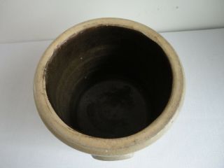 Small Antique Stoneware Handled Crock With Cobalt Decoration 8