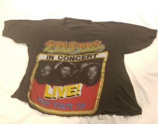 Vintage Bee Gees 1979 Small To Medium T - Shirt Cuff Sleeves Cut Off Bottom Wow