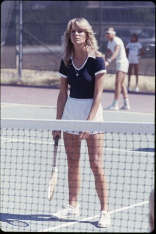 Farrah Fawcett Rare Candid Playing Tennis Vintage 35mm Transparency