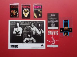 Danzig,  B/w Promo Photo,  6 Backstage Passes,  Rare Originals,  Old Tours