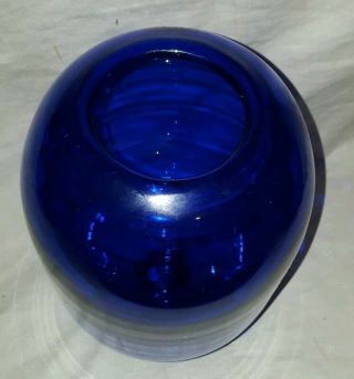 Vintage Hand Blown Blenko Glass Pill Vase Sapphire Blue 3