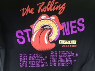 The Rolling Stones No Filter 2019 Concert Tour T Shirt Size 2xl Local Crew
