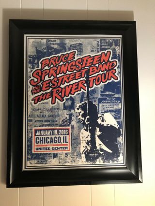 Bruce Springsteen River Tour Chicago Il 1/19/16 Lithograph Concert Poster Print