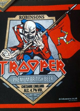 Iron Maiden Trooper Beer Isle Man TT Bar Runner & Mats,  Hicky Coaster Rare Set 6