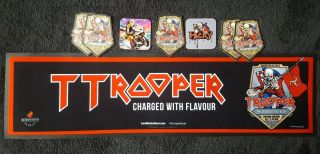 Iron Maiden Trooper Beer Isle Man TT Bar Runner & Mats,  Hicky Coaster Rare Set 7