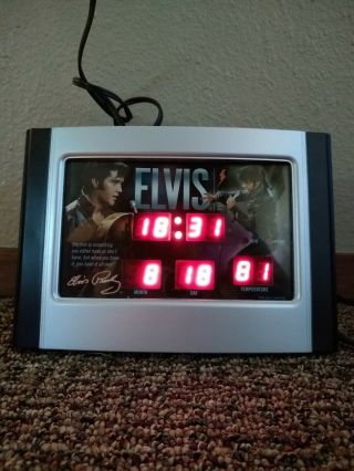 " Rare " Elvis Presley Clock W/ Temperature & Calendar All Digital.