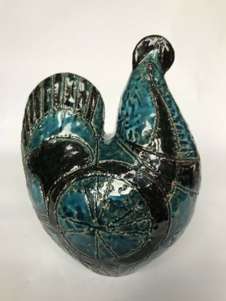Italian Ceramic Sica Rooster,  Bird Figurine,  Sculpture Mid Century Modern