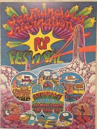 Oct 1968 San Francisco International Pop Festival Concert Postcard