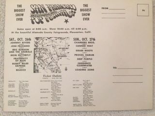 Oct 1968 San Francisco International Pop Festival Concert Postcard 4