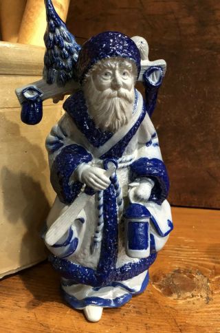 1992 Eldreth Pottery Old World Santa - Salt Glazed Figurine - Signed - St Nicholas