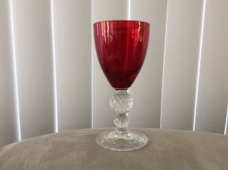 11 - Vintage Morgantown Crystal Golf Ball Ruby Sherry Wine Glass 4 3/4 "