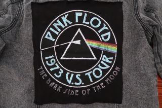 Pink Floyd 1973 US Tour The Dark Side of the Moon denim jean jacket womens LARGE 2