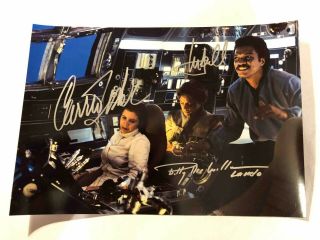 Carrie Fisher Mark Hamill Dee Williams Star Wars Signed Autograph 6x8 Photo