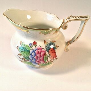 Herend Queen Victoria Creamer Floral Butterflies 642e Made In Hungary