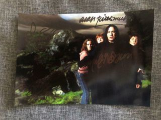 Alan Rickman Radcliffe Watson Grint Harry Potter Autograph Signed 6x8 Photo