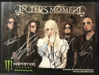 In This Moment Autographed 8.  5x11 Photo Monster Energy Band Photo