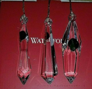 Waterford Crystal Set Of 3 Prism Drop Ornaments Nib