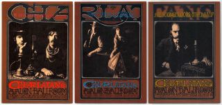 Fd 63 67 71 Charlatans Tryptich Rare 3 Handbill Set 1967 Orig 1st P Rick Griffin