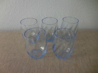Cambridge Glass Caprice Blue Moonlight Beverage Glass/stemless Wine Glasses