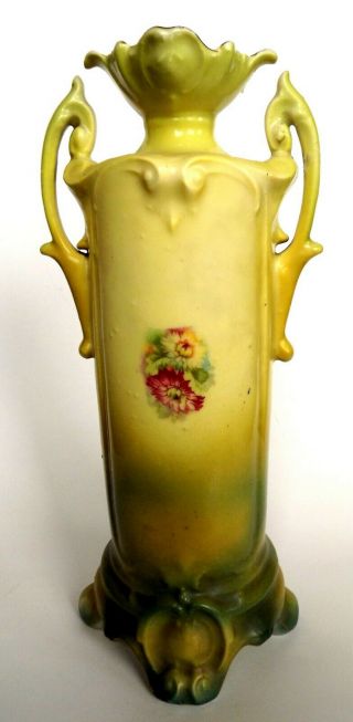 Antique Royal Wettina two Handle Hand Painted Porcelain Vase Austria 12 