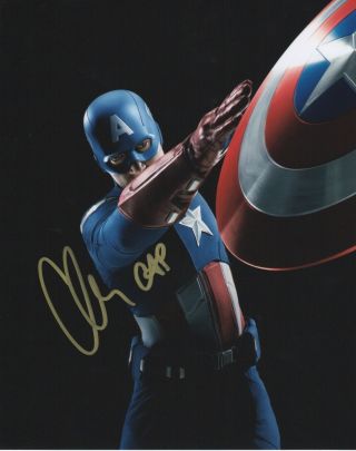 Chris Evans Avengers Captain America Signed Autographed 8x10 Photo C318