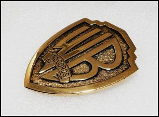 Warner Brothers Vintage 70 ' s Metal Pin Badge Large 3 x 2 1/4 inches Rare 3