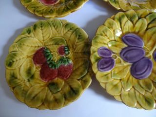 6 ANTIQUES FRENCH PLATES FAIENCE MAJOLICA SARREGUEMINES FRANCE 1920s ' 2