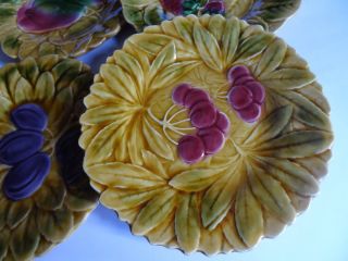 6 ANTIQUES FRENCH PLATES FAIENCE MAJOLICA SARREGUEMINES FRANCE 1920s ' 5