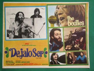The Beatles Let It Be Paul Mccartney Dejalo Ser Orig Spanish Mexican Lobby Card
